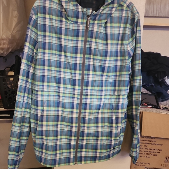 Tommy Bahama Other - Tommy Bahama Blue and Green Plaid Hooded Zip Jacket